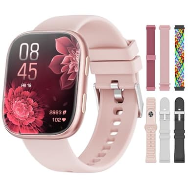Mingtawn Smartwatch Donna, 7 Cinturini—Regalo Perfetto Donna, 1,83'' Orologio Smartwatch Chiamate Bluetooth, Smart Watch con 100+ Modalità Sportive/Sonno/Cardiofrequenzimetro/SpO2 per Android IOS