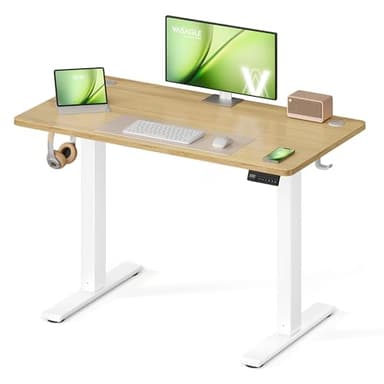 VASAGLE Scrivania Regolabile in Altezza Elettrica, Scrivania per Computer, Promemoria per Sedentarietà, Funzione Memoria con 4 Altezze, per Ufficio, 100 x 60 cm, Rovere Dorato LSD310YA03