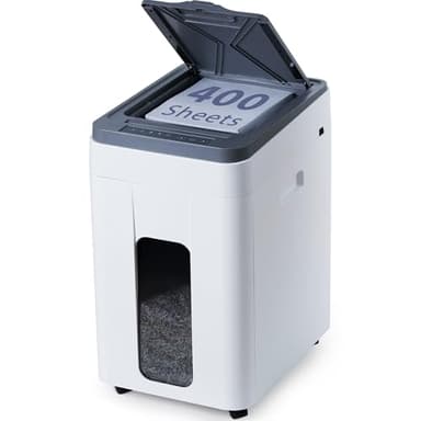 Trishintage Distruggi Documenti Alta Capacità: 400 Fogli Alimentazione Automatica P5 Microtaglio Sicurezza Elevata con Design Anti-Inceppamento per Ufficio Casa Business Scuola