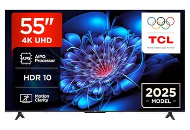 TCL 55P6K TV LED Direct da 55", TV HDR 4K, Smart TV con tecnologia Google TV (Dolby Audio, Motion Clarity, compatibile con Google Assistant e Alexa)