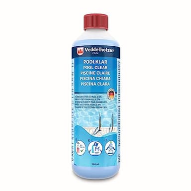 Veddelholzer 0,5 litri Pool Clear. Cristallino per piscina, idromassaggio e piscina per bambini. contro l'intorbidimento dell'acqua. Adatto a tutti i tipi di filtro e sistemi.