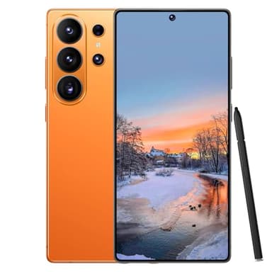 I26 Ultra - Smartphone senza SIM 6,8" HD+ | 8 GB di RAM, 256 GB di memoria | fotocamera da 108 MP, doppia SIM | Android 15, 4G LTE, Face ID, GPS, smartphone economico con lunga durata (arancione)