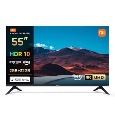 XIAOMI TV F 55, 55 pollici (140 cm),4K UHD,Smart TV,Fire TV, Triple Tuner DVB-C/S/S2/T/T2,HDR10, MEMC, Modalità Game Boost 120Hz, Controllo Vocale Alexa, 2GB+32GB, Compatibile con Apple AirPlay