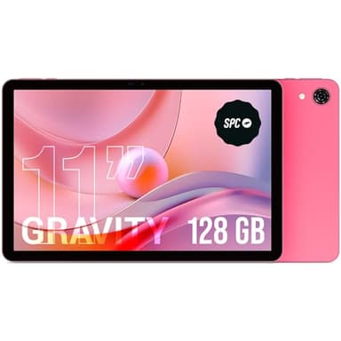 SPC Gravity – Tablet 11 pollici HD rosa | Octa-Core, 4 GB di RAM e 128 GB di memoria espandibile | Durata della batteria di 7 ore con ricarica inversa | WiFi Dual Band e Android 14