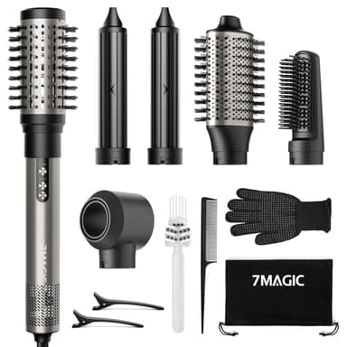 Air Styler 6 In 1, Asciugacapelli Ionico, 110.000 Giri/min, Spazzola Rotante Per Capelli, Arricciacapelli Automatico, Spazzola Lisciante, per Styling, Volume, Arricciatura e Lisciatura