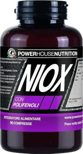L-arginina - Ossido Nitrico, NIOX con Polifenoli Powerhouse Nutrition, Intregratore Acetil Cisteina, Tè verde e Taurina, Favorisce Vascolarizzazione, Definizone, Energia, Made in Italy, 90 Compresse