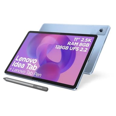 Lenovo Idea Tab Tablet 11" 2.5K (2560x1600) 90Hz IPS, 8GB RAM, 256GB, WiFi, Lenovo Tab Pen Inclusa, MediaTek Dimensity 6300, Android 15, Ideale per Studio, Appunti e Intrattenimento