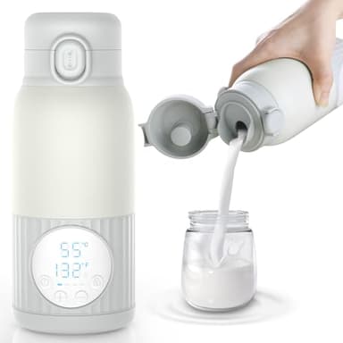 APZOKI Scaldabiberon portatile per bambini in viaggio, batteria da 380 ml, per latte materno, acqua 10000 mAh, riscaldamento rapido, controllo preciso della temperatura 100W lunga durata della