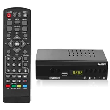 Decoder Digitale Terrestre, Decoder DVB-T2 H.265 HEVC Main 10Bit, Ricevitore Digitale Terrestre USB PVR Lettore Multimediale, Full HD 1080p, HDMI, SCART