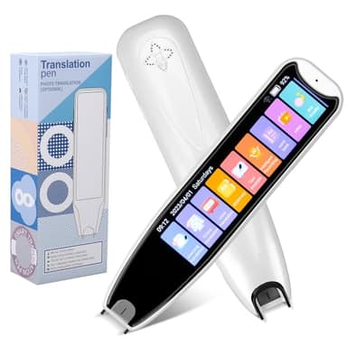 Penna Scanner Traduttore con OCR - Traduzione Istantanea 142 Lingue, Touchscreen LCD, Offline/Speech-to-Text, Ideale per Dislessia, Studio/Viaggi (Bianco)
