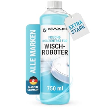 Maxxi Clean Detergente da 750 ml per robot di pulizia - detergente per pavimenti concentrato per tutti i robot di pulizia e aspirapolvere con funzione a umido - senza aloni e poco schiumogeno