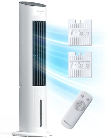 Pro Breeze OmniAir 5 L Raffrescatore Evaporativo e Ventilatore a Torre Portatile, 3 velocità, telecomando, oscillazione automatica 75°, timer – raffrescatore d’aria