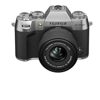 Fujifilm X-T50 Fotocamera Digitale Mirrorless 40MP KIT XC15-45mmF3.5-5.6, Sensore X-Trans CMOS 5 HR, IBIS, Filmati 6.2K 30p, Mirino EVF, Schermo LCD 3" tiltabile, Argento