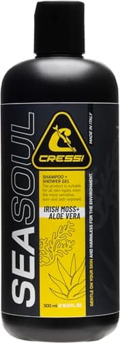 CRESSI Seal Soul Shampoo + Shower Gel – Prodotto specifico per le acque di mare, per i laghi e i fiumi, altamente biodegradabile ed eco-compatibile non danneggia l’ambiente e la pelle. 500ml