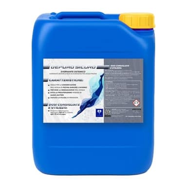 Naturii, Depuro Sicuro, Svernante Effetto Anti Gelo, Conservazione Dell'Acqua, Trattamento Piscina (150 ml x 10 mq), Azzurrante, Liquido, 5 Litri