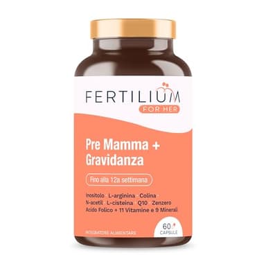 FERTILIUM - Integratore Gravidanza - Acido Folico + Inositolo + 11 Vit + 9 Minerali + Q10 - Multivitaminico Donna - Prenatal Vitamins 60 Capsule