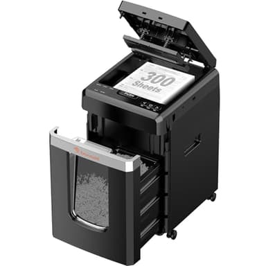 Bonsaii C291-A Distruggidocumenti P-4 Micro-Cut, con alimentatore automatico di documenti da 300 fogli, funzionamento continuo, 60 minuti, contenitore per rifiuti da 31 litri