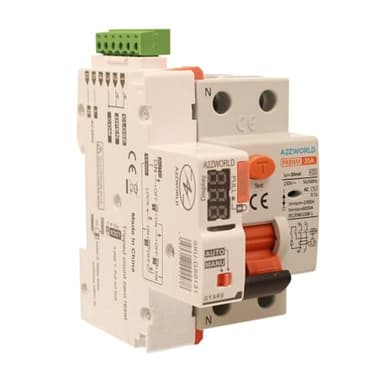 Interruttore Differenziale Riarmo Automatico 25A, Salvavita Riarmo Automatico, Tipo AC 30mA, 3 Tentativi (10s/60s/300s), Occupa 3 Moduli DIN, RCCB 1P+N 6kA 220V, Display A Led