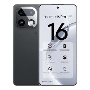 realme 16 Pro+ 5G Smartphone 12GB + 512GB, 200MP LumaColor Fotocamera + 50MP, Telefono Cellulare con Processore Snapdragon 7 Gen 4, Batteria 7000mAh e Ricarica da 80W, Cellulari da 6,8" 144Hz, Grigio