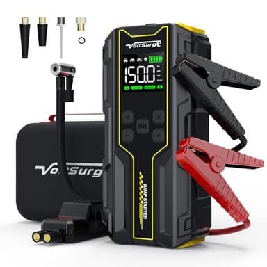 Avviatore Emergenza per Auto, 7000A Booster Avviamento Auto/Moto con Compressore da 150PSI, 12V Avviatore Batteria Jump Starter (Fino a 10L Benzina e 8L Diesel) DisplayDoppia USB, Torcia a LED