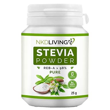Polvere di Stevia pura al 100% NKD Living, Reb-A 98% (25g)