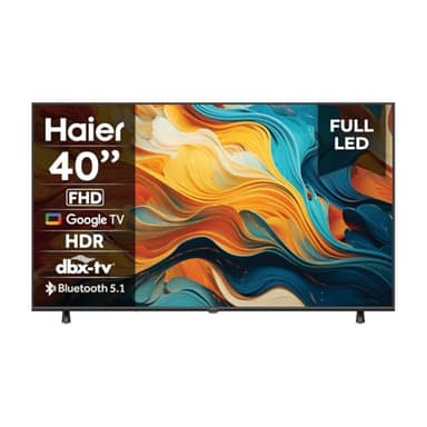 Haier LED Full HD H40K85EFX 40" Smart TV, Google TV, HDR 10, Google Assistant, Bluetooth 5.1, DBX TV, HDMI 2.1 x 4