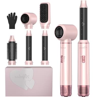 Atopskins Asciugacapelli 5 in 1 Airstyler 5 in 1 Air Styler Hairstyler Hair Styler 5 in 1, Multifunzione Spazzola Phon per Capelli con Air Hair Curler Spazzola Lisciante, 3 Temp