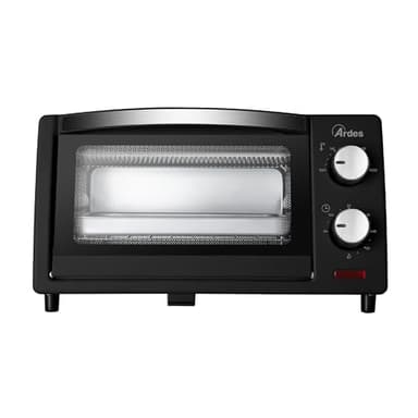 ARDES GUSTAVO DARK 10L Forno Tostapane Piccolo 10 L – 800 W – Termostato 100–230 °C – Timer 60 min con Spegnimento Automatico – Doppio Vetro – Mini Forno Compatto con Vassoio e Griglia