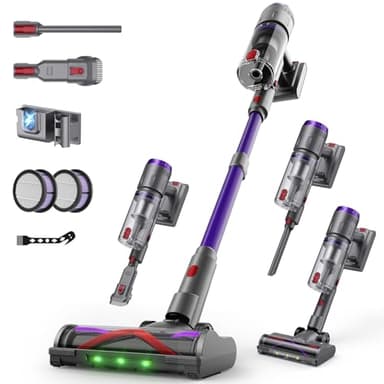 Circlio Aspirapolvere Senza Fili NOVAX T80, 600W/58000Pa, Scopa Elettrica Senza Fili 75 Min, Aspirapolvere Senza Filo Autoportante con Display a LED, Anti-Groviglio per Peli Animali/Pavimenti/Tappeti