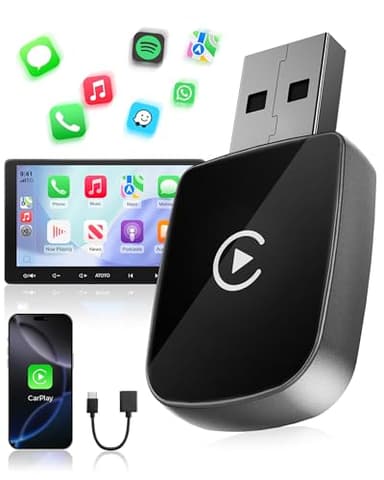WityEye Adattatore CarPlay Wireless, Car Play Wireless per Apple iPhone iOS 10+, Bluetooth V5.3, Dual Core a WLAN 5.8GHz, Veloce e Stabile