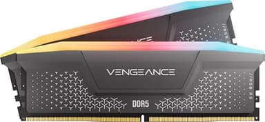 CORSAIR VENGEANCE RGB RS DDR5 RAM 32GB (2x16GB) Fino a 6000MHz CL36-44-44-96 1.35V AMD EXPO e Intel XMP 3.0 Memoria Per Computer Desktop – Grigio (CMG32GX5M2E6000Z36)