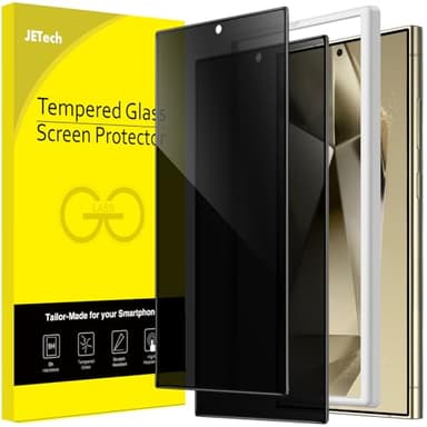 JETech Privacy Pellicola Protettiva per Samsung Galaxy S24 Ultra 5G 6,8 Pollici, Anti Spy Vetro Temperato Film con Strumento di Installazione, Compatibile Sblocco Impronte Digitali, Pacco da 2
