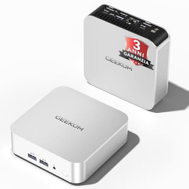 GEEKOM A5 Pro Mini PC per Smart Working con AMD Ryzen 5 7430U,16GB RAM(RAM Aggiornabile Non Saldata) e 512GB SSD,Mini PC Windows 11| LAN 2.5G| Doppio HDMI| 8K| Prestazioni Veloce e Design Elegante