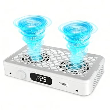 Eirolace Aspirapolvere per Unghie Professionale 120W, Aspiratore per Unghie da 7000RPM con Carta da Filtro, Doppia Potenza di aspirazione, Regolabile, Potente Aspiratore Unghie per Salone e casa