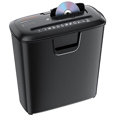 Bonsaii Distruggi documenti per casa ufficio, trituratore di carta a strisce da 8 fogli, distruggi CD/carte di credito con protezione da surriscaldamento, Cestino da 13 litri (S120-C)