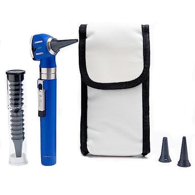 GIMA Otoscopio Sigma con Luce Led, in Plastica Rinforzata Leggera e Resistente agli Urti e in Acciaio Inox, Blu