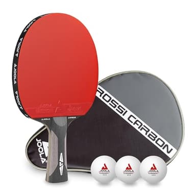JOOLA Rosskopf Carbon racchetta da ping pong professionale, omologata ITTF, per giocatori esperti, comprensiva di copertina e 3 palline.