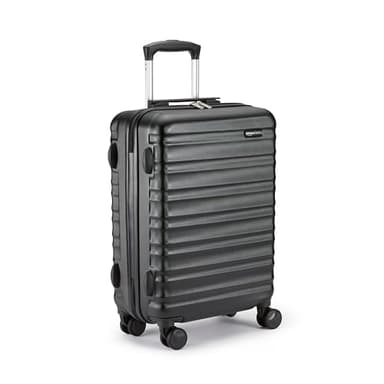 Amazon Basics Trolley Cabina - Bagaglio Rigido ABS Approvato Ryanair, Resistente ai Graffi, Leggero - 55 x 40 x 20 cm - Nero