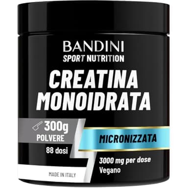 Bandini® Creatina Monoidrata in Polvere Pura al 100% - Integratore per Allenamento, Sport, Palestra e Pre Workout - Include Dosatore - 100% Vegan - A base di Creatine Monoidrato