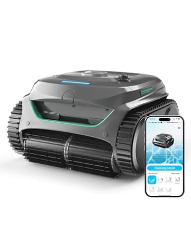WYBOT C2 Robot Piscine Pareti e Fondo, Senza Fili per Piscine Interrate 150㎡, Doppia Filtrazione, 3 Motori, Aspirazione Potente, Pulizia Pareti & Linea d'Acqua, 180 Min, App(Grigio-Verde Grigio)