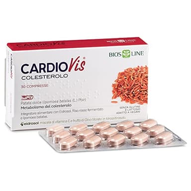 Cardio Vis Colesterolo - 60 Compresse, Senza Glutine - Integratore Alimentare, A Base Di Riso Rosso Fermentato, Utile Per Il Metabolismo Di Trigliceridi