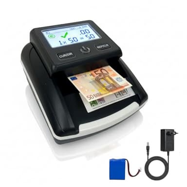 K2 STORE - Rilevatore Banconote False Portatile con Conta Soldi Verifica Euro, USB Aggiornabile, Batteria Ricaricabile, Contabanconote Preciso e Facile da Usare
