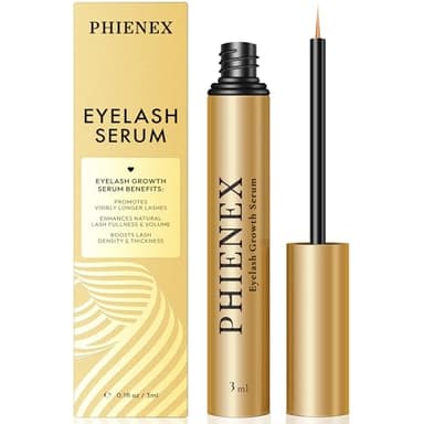 PHIENEX 2026 New Version Siero per ciglia, per una crescita rapida e ciglia più lunghe, folte e voluminose, con il Complesso di Peptidi Botanici US DermaCraft Labs - 3ml (mental)