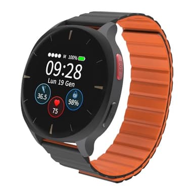 Audar E2 Monitor Salute Smartwatch, Bracciale Salvavita Anziani per Cadut e SOS GPS Allarme, 24/7 Battito,Pressione,SpO2,Temperatura, Report Benessere IA, Dati Tramite Piattaforma Cloud IoT,Senza App