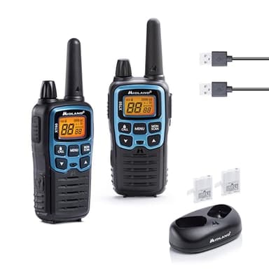 Midland - Walkie Talkie XT60, Ricetrasmittenti Professionali Dual Band, 93 Canali - 69 Canali LPD/24 PMR446 Senza Licenza, 38 CTCSS/83 DCS, Copertura 10Km, Ricarica Rapida, Autonomia 12H e Accessori
