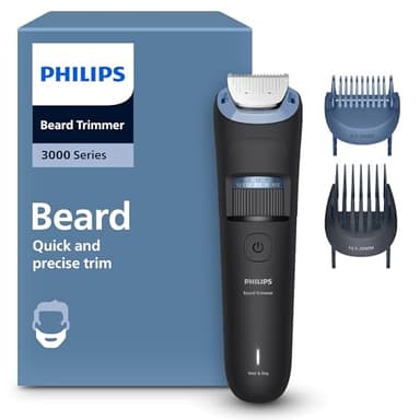 Regolabarba Philips serie 3000 - Lame in metallo autoaffilanti, 40 impostazioni di lunghezza, pettine Lift&Trim, 100% impermeabile, indicatore della batteria, ricarica USB, modello BT3660/15