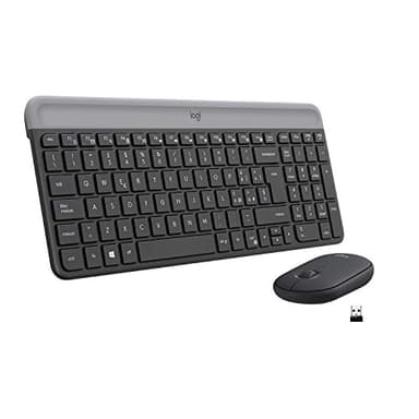 Logitech MK470 Kit mouse e tastiera wireless per Windows, Ricevitore USB Unifying 2,4 GHz, Ultrasottile, Compatto, Silenzioso, Batteria Lunga Durata, PC/Laptop, Layout Italiano QWERTY - Nero