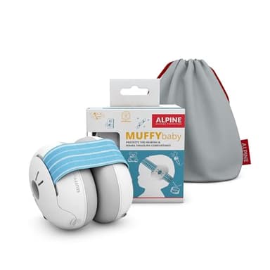 Alpine Muffy Baby - Cuffie antirumore per neonati e bambini piccoli fino a 36 mesi - Protettori acustici per neonati - Previene i danni dell’udito - Migliora il sonno in viaggio - Blu
