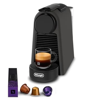 De'Longhi Nespresso Essenza Mini EN85.BKMT, Macchina da Caffè con sistema a capsule Nespresso, per una Sola Tazza, Set di Benvenuto Incluso, Design Compatto, Pressione 19 Bar, 1150W, Nero Opaco