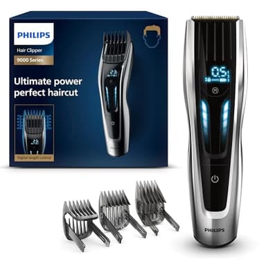 Philips HC9450/15 Serie 9000 Regolacapelli con Pettini Motorizzati, Lame in Titanio, 400 Impostazioni di Lunghezza, Precisione 0.1 mm, Tempo Funzionamento 120 min